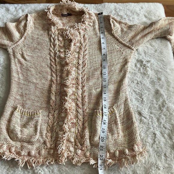J. Mclaughlin fringe cotton cardigan sweater size small - Picture 6 of 7
